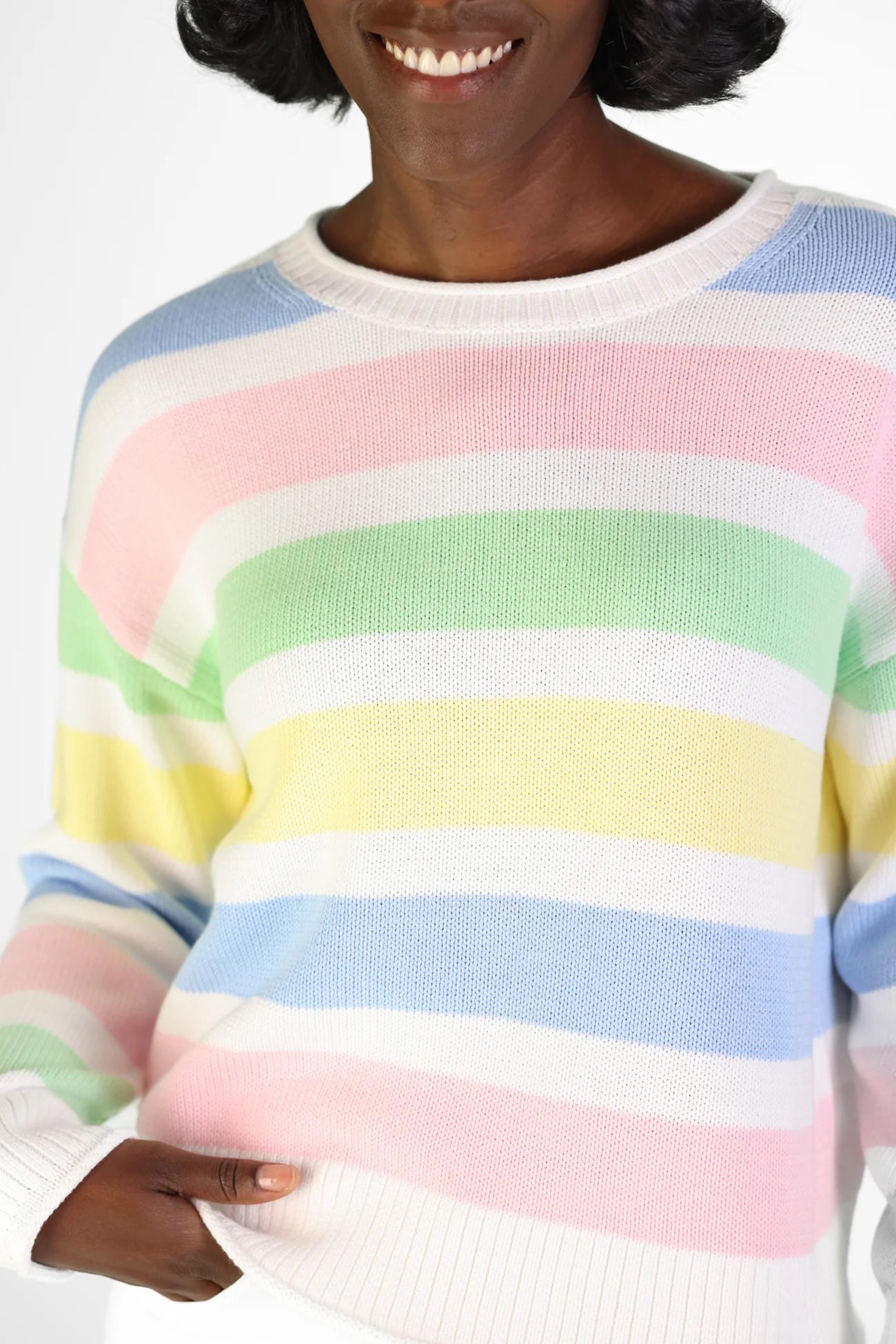 Pastel Stripe Beach Sweater by Duffield Lane