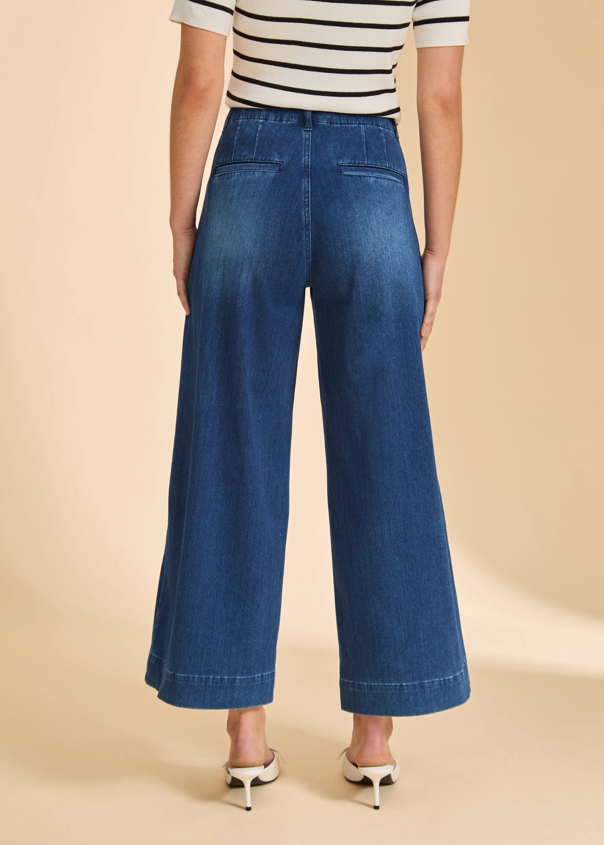 Pull-On Wide Crop Denim Pant by FDJ