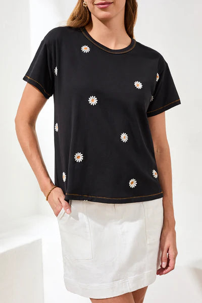 Embroidered Daisy Print T-Shirt by Tribal
