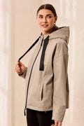 Hydrochromatic Hooded Zip-Up Rain Jacket by Tribal