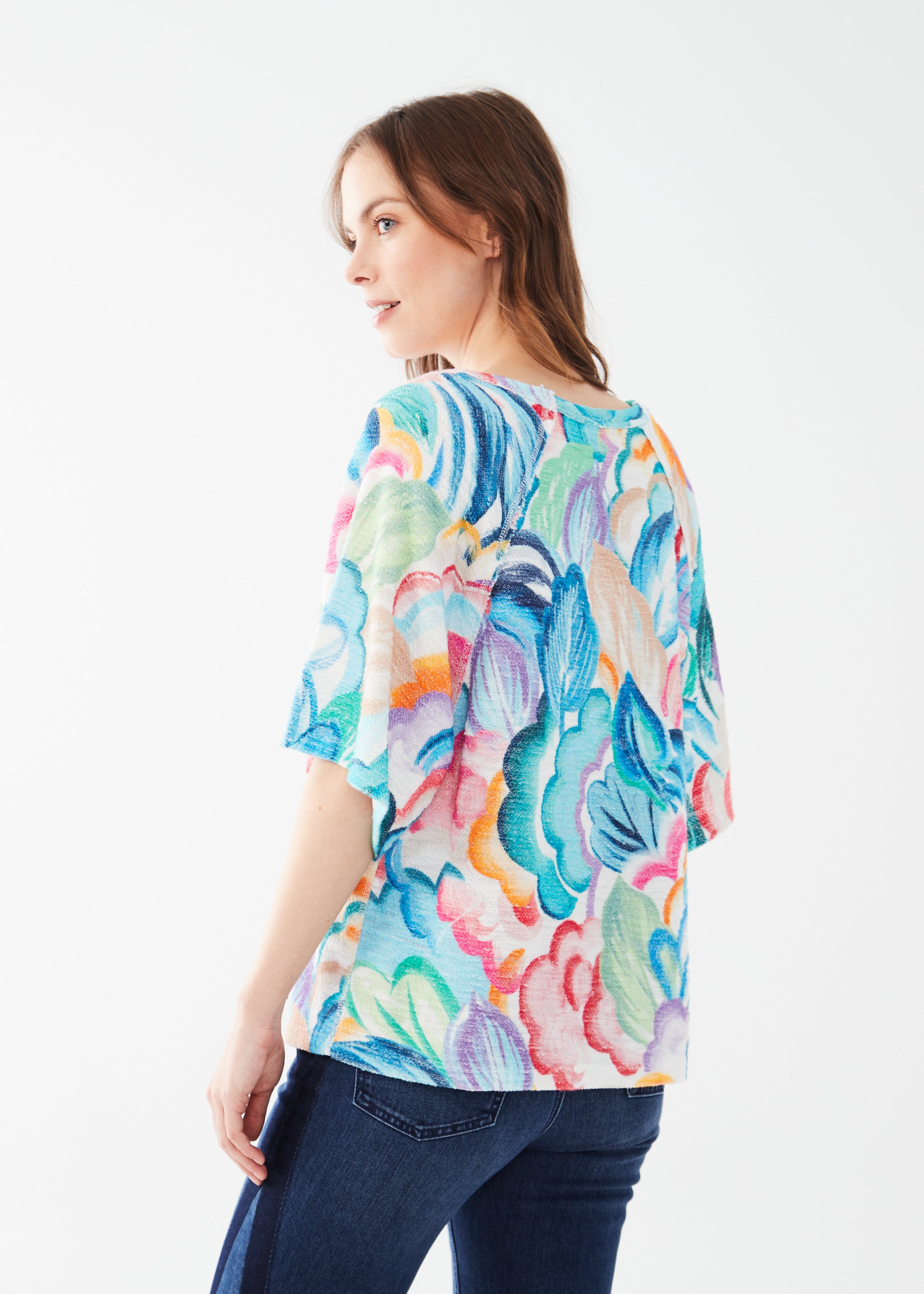 Tropical Clouds Printed Terry Top by FDJ