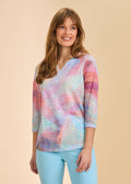 3/4 Sleeve Notch Neck Top by FDJ