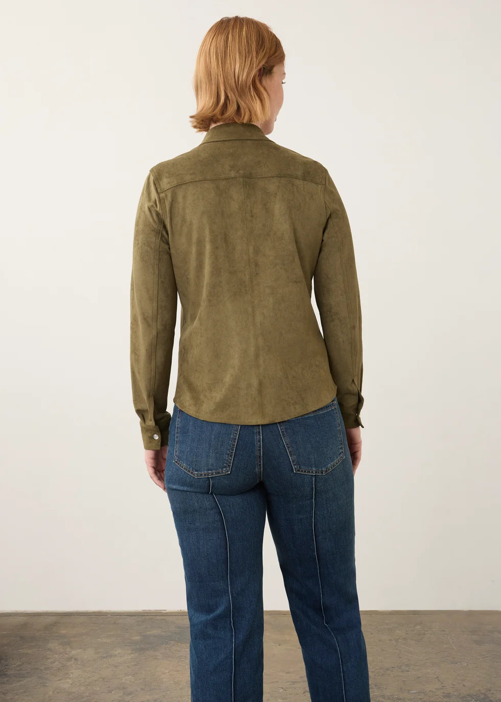 FDJ Faux Suede Button-Up Shirt