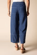 Contrast Seamed Linen Crop Pant by Habitat