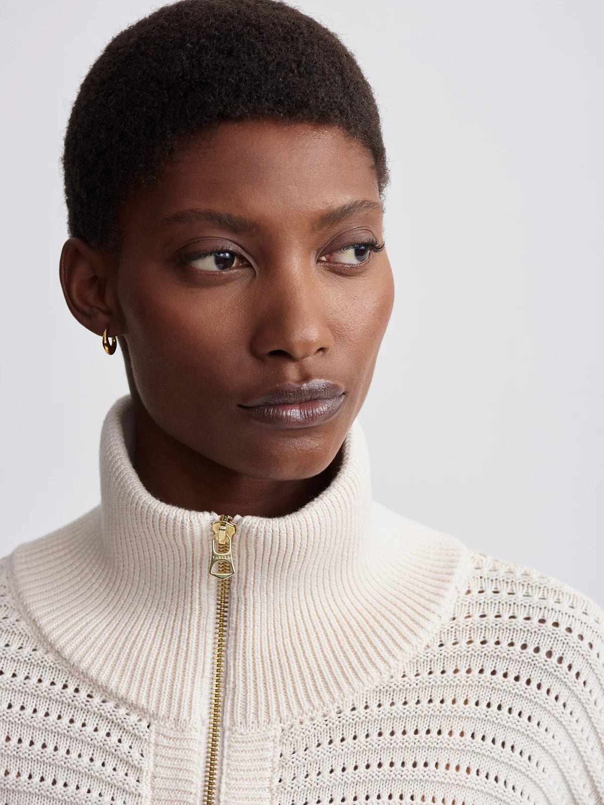 Tara Pointelle Half-Zip Sweater by Varley