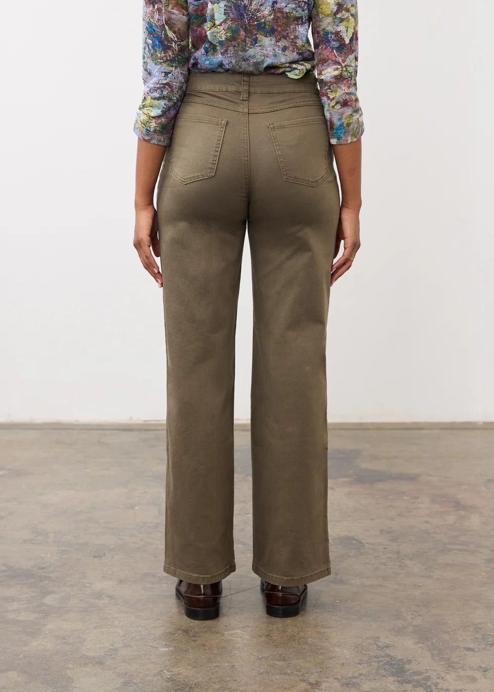 FDJ Olivia Wide Leg Euro Twill Jeans--Olive