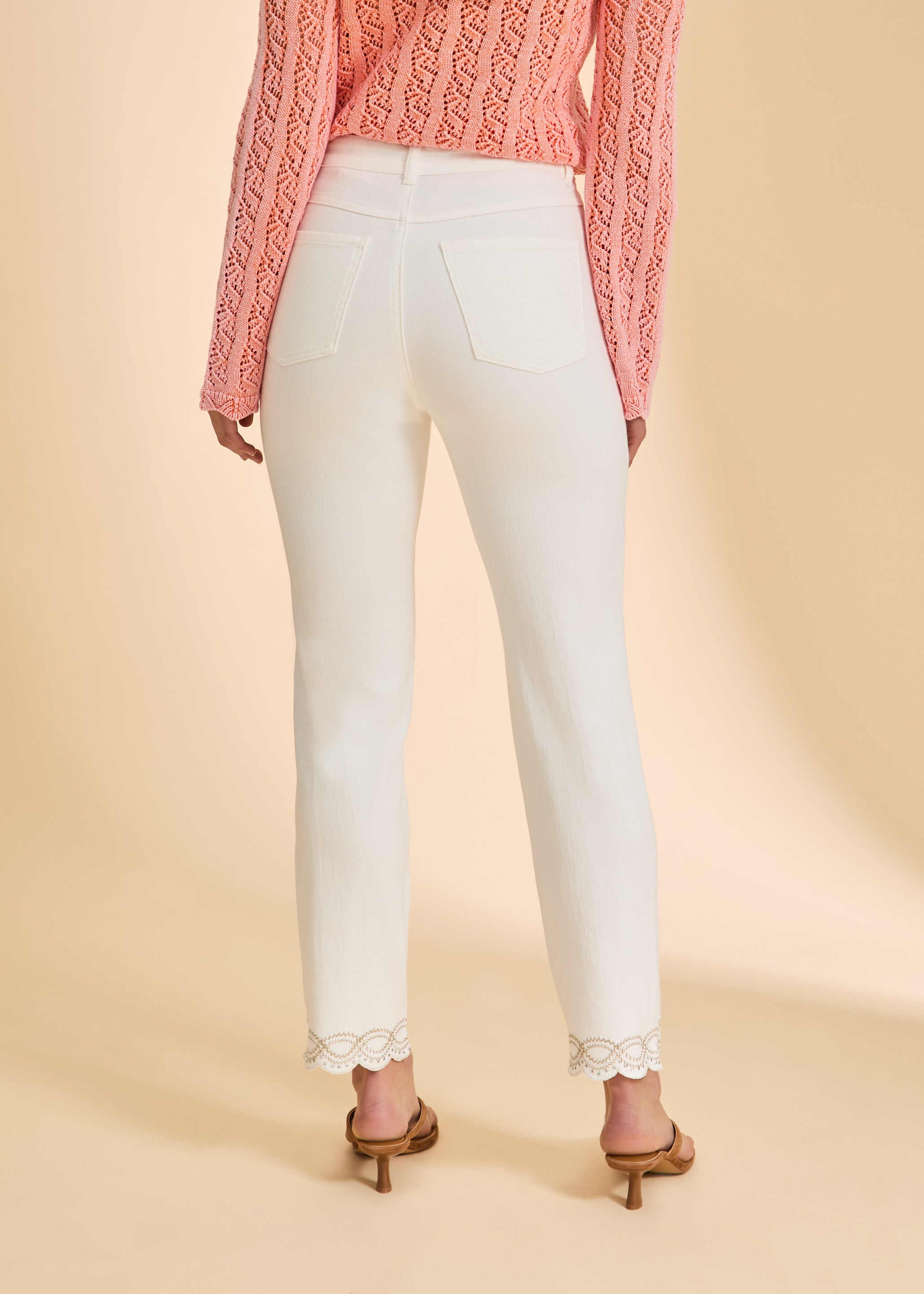 Suzanne Ankle Jean with Embellished Hem by FDJ