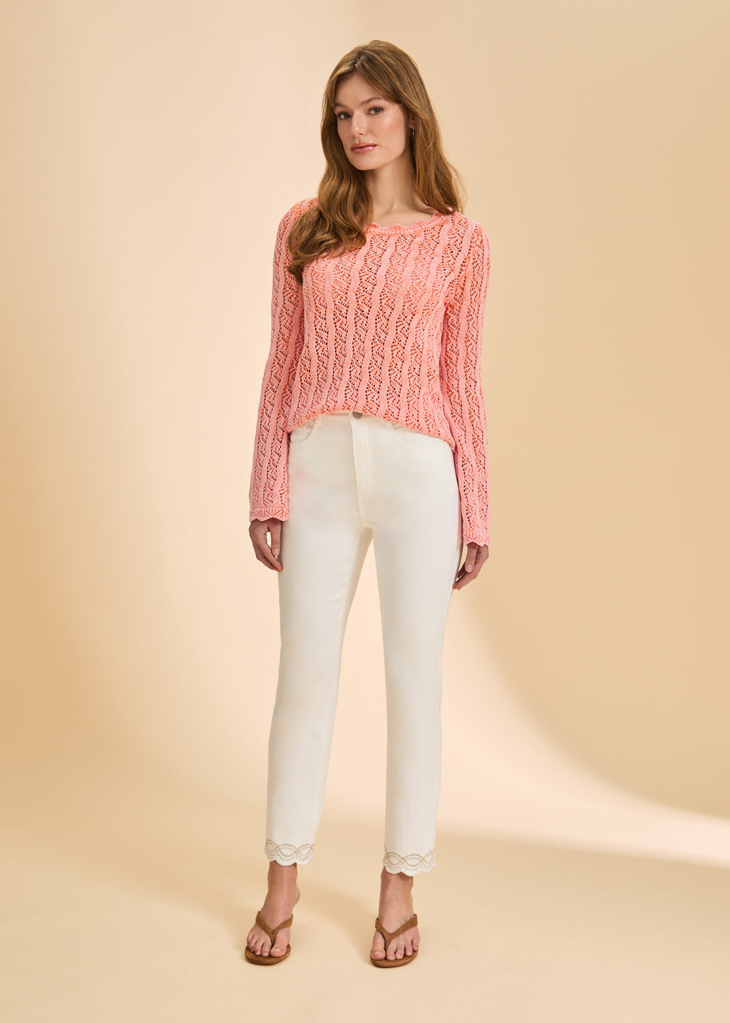 Suzanne Ankle Jean with Embellished Hem by FDJ