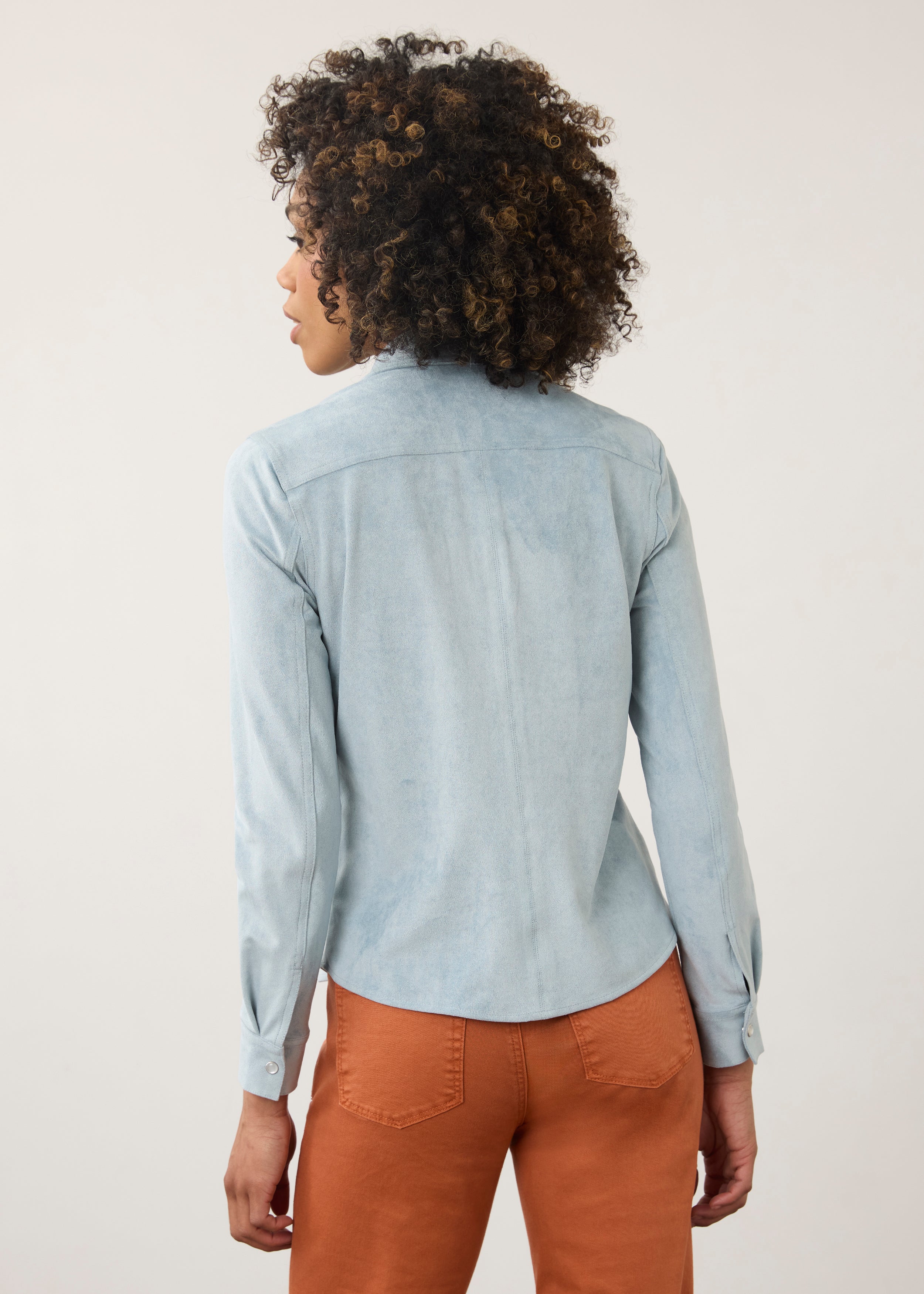 FDJ Faux Suede Button-Up Shirt