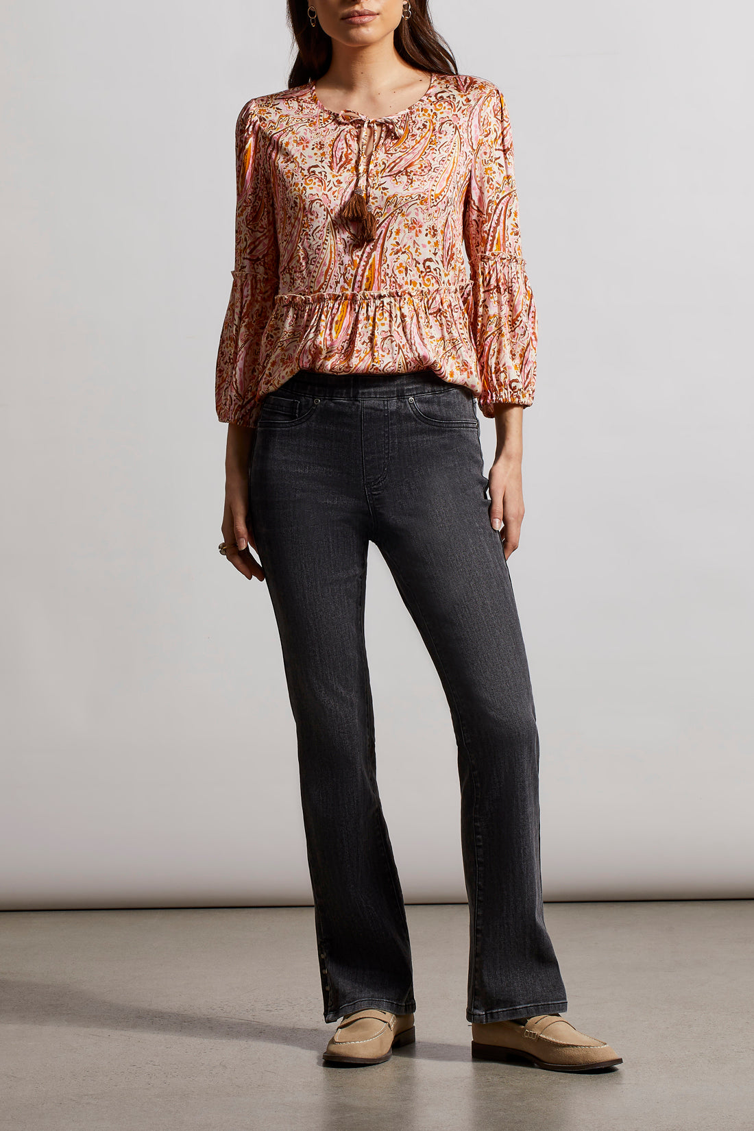 Audrey Pull On Microflare Jeans by Tribal