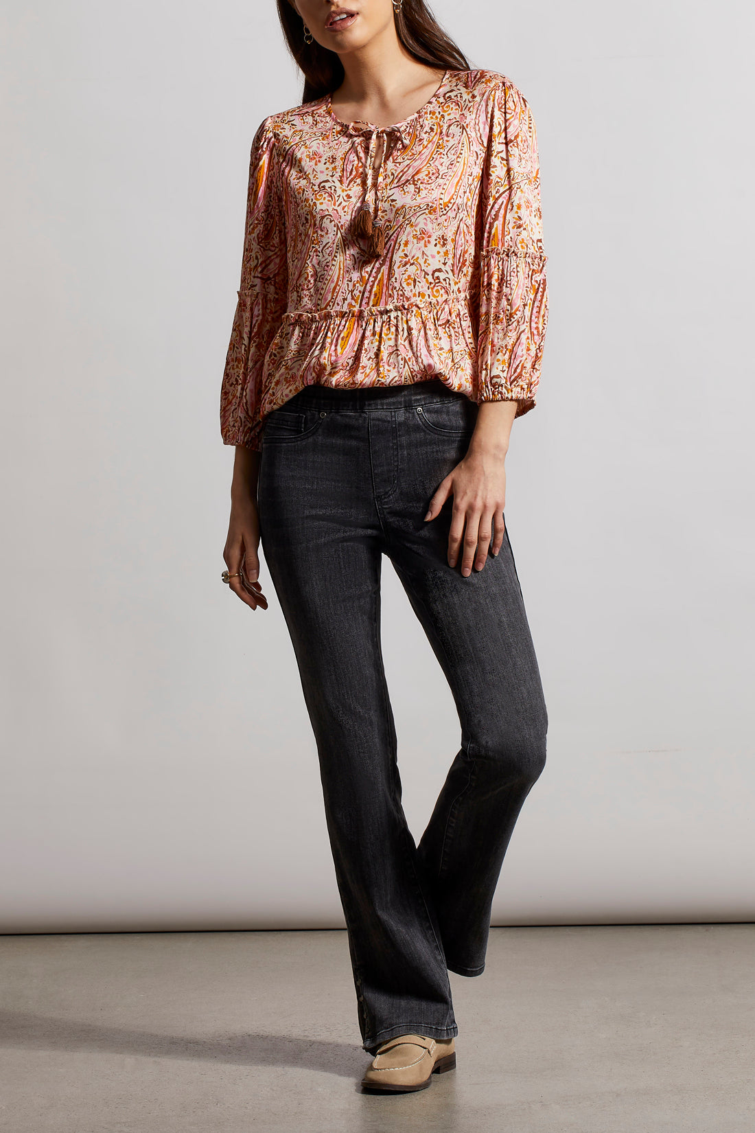 Audrey Pull On Microflare Jeans by Tribal