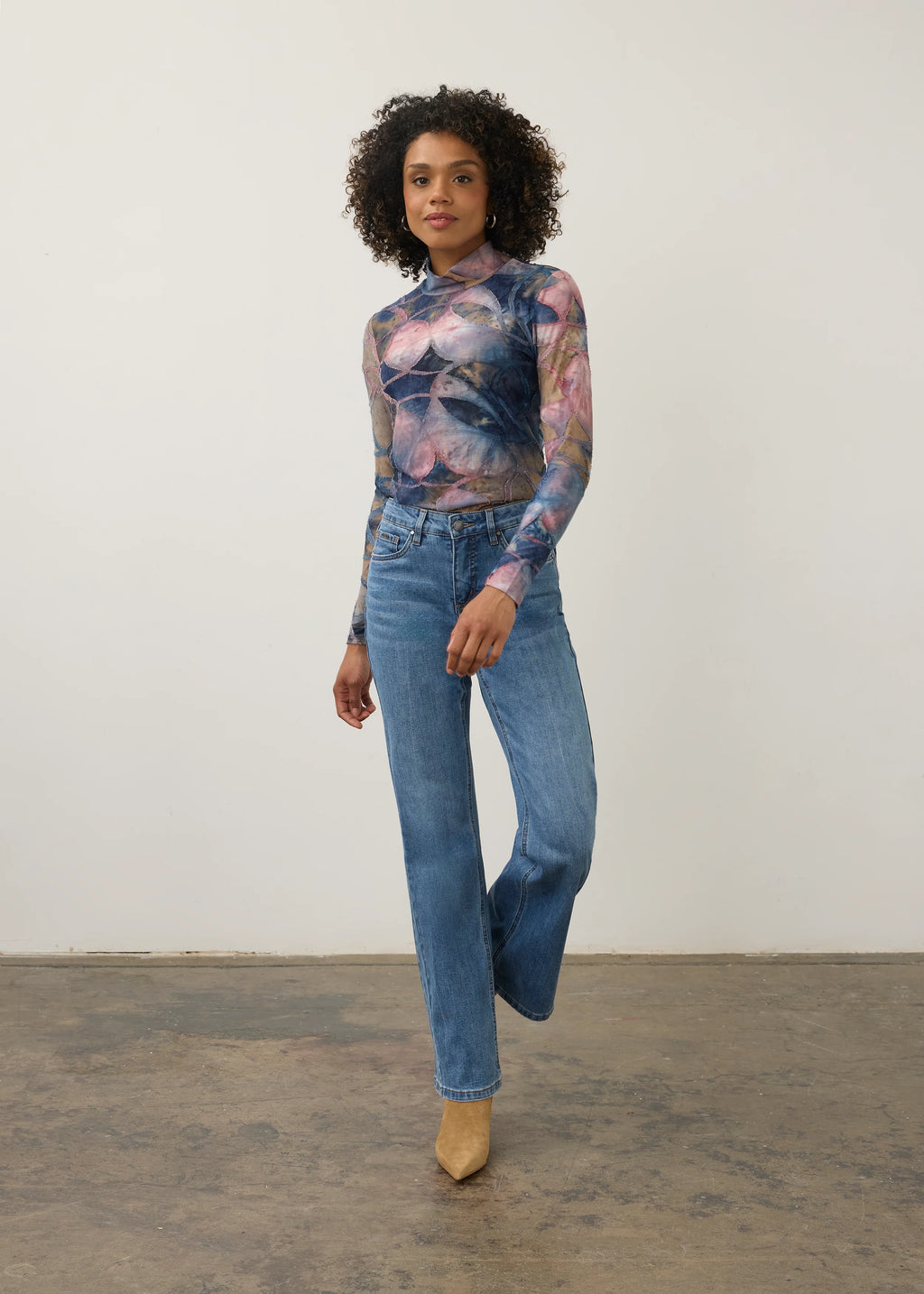 FDJ Mock Neck Top in Equinox