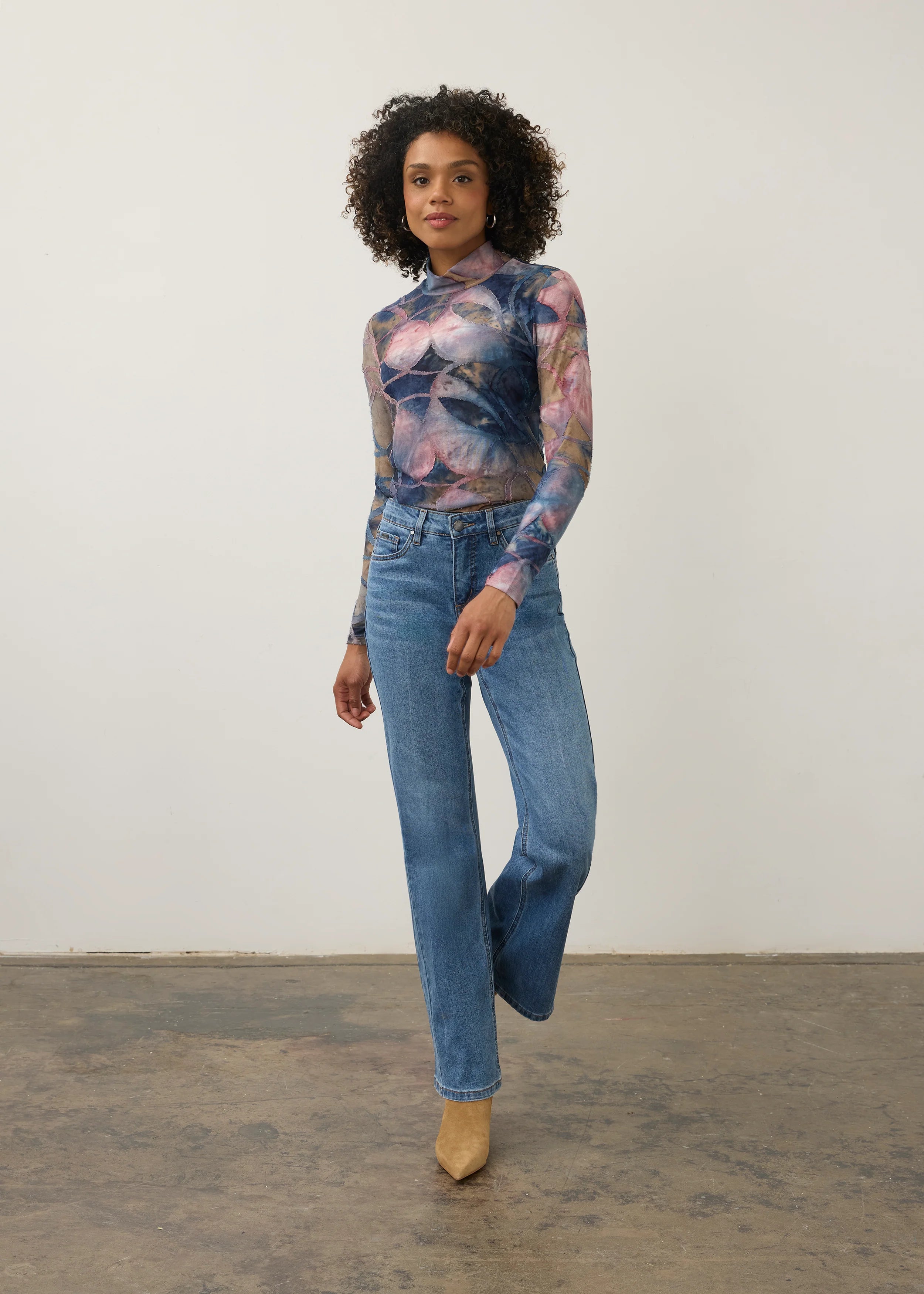 FDJ Mock Neck Top in Equinox