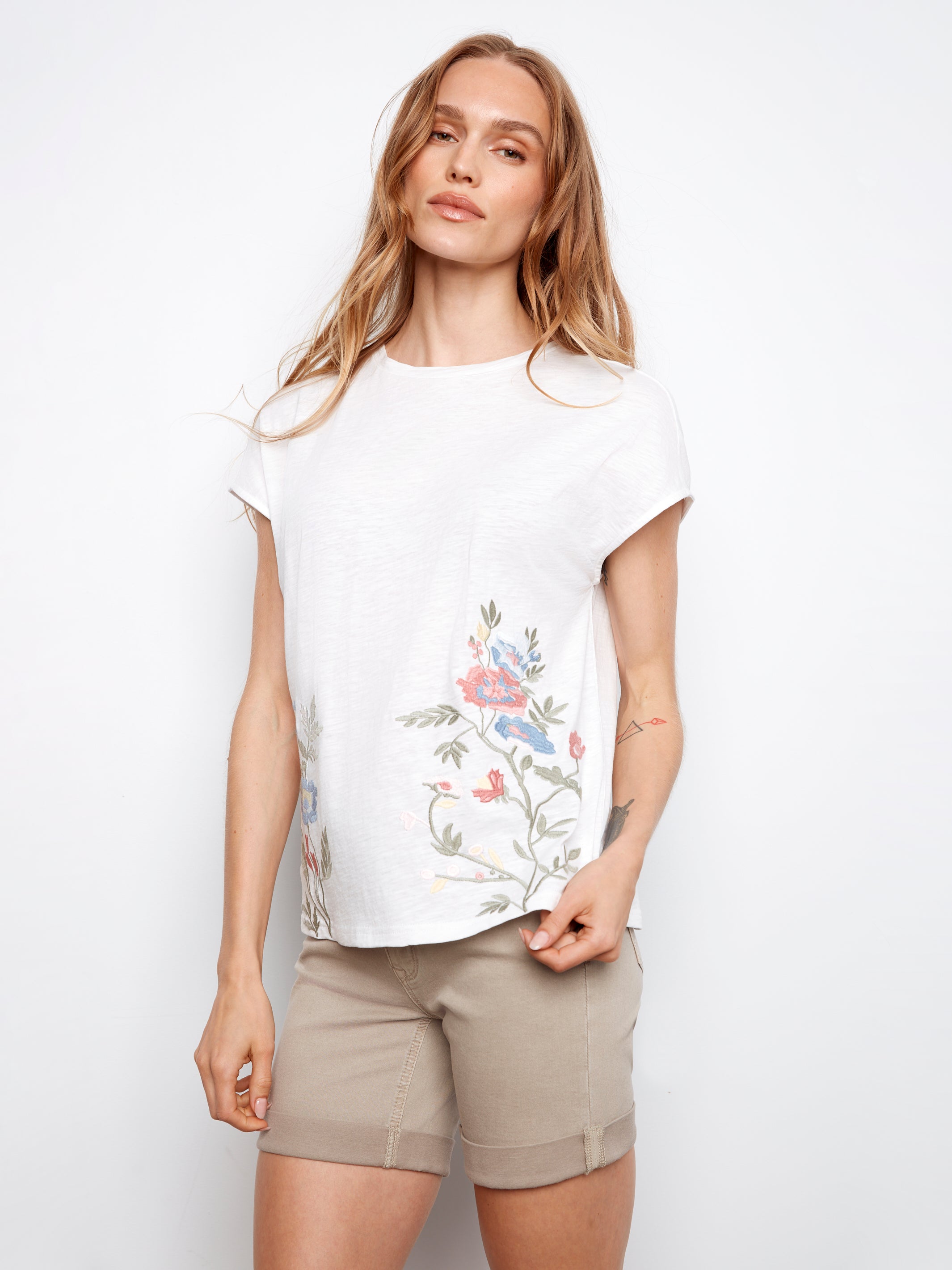 Floral Embroidered Top by Charlie B