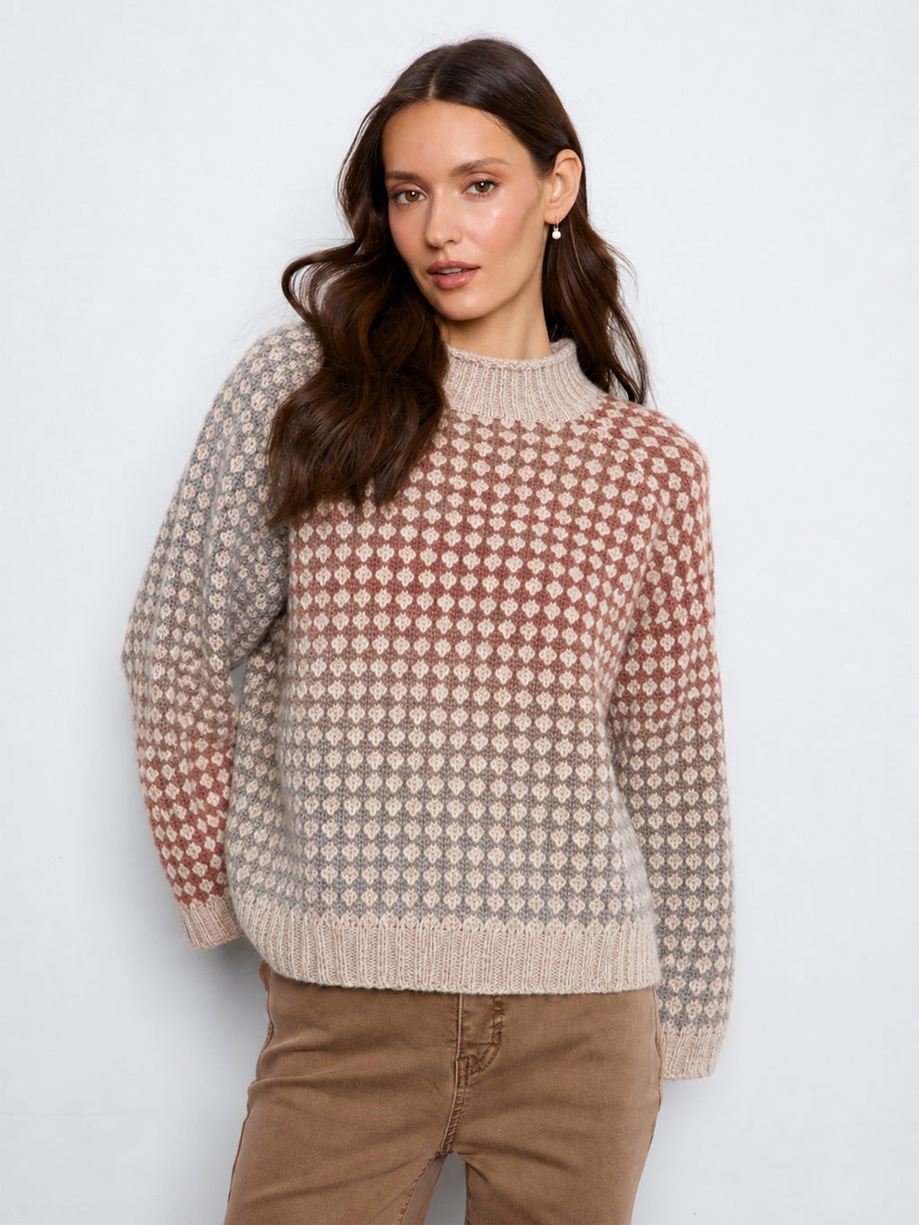 High Neck Multicolor Sweater by Charlie B
