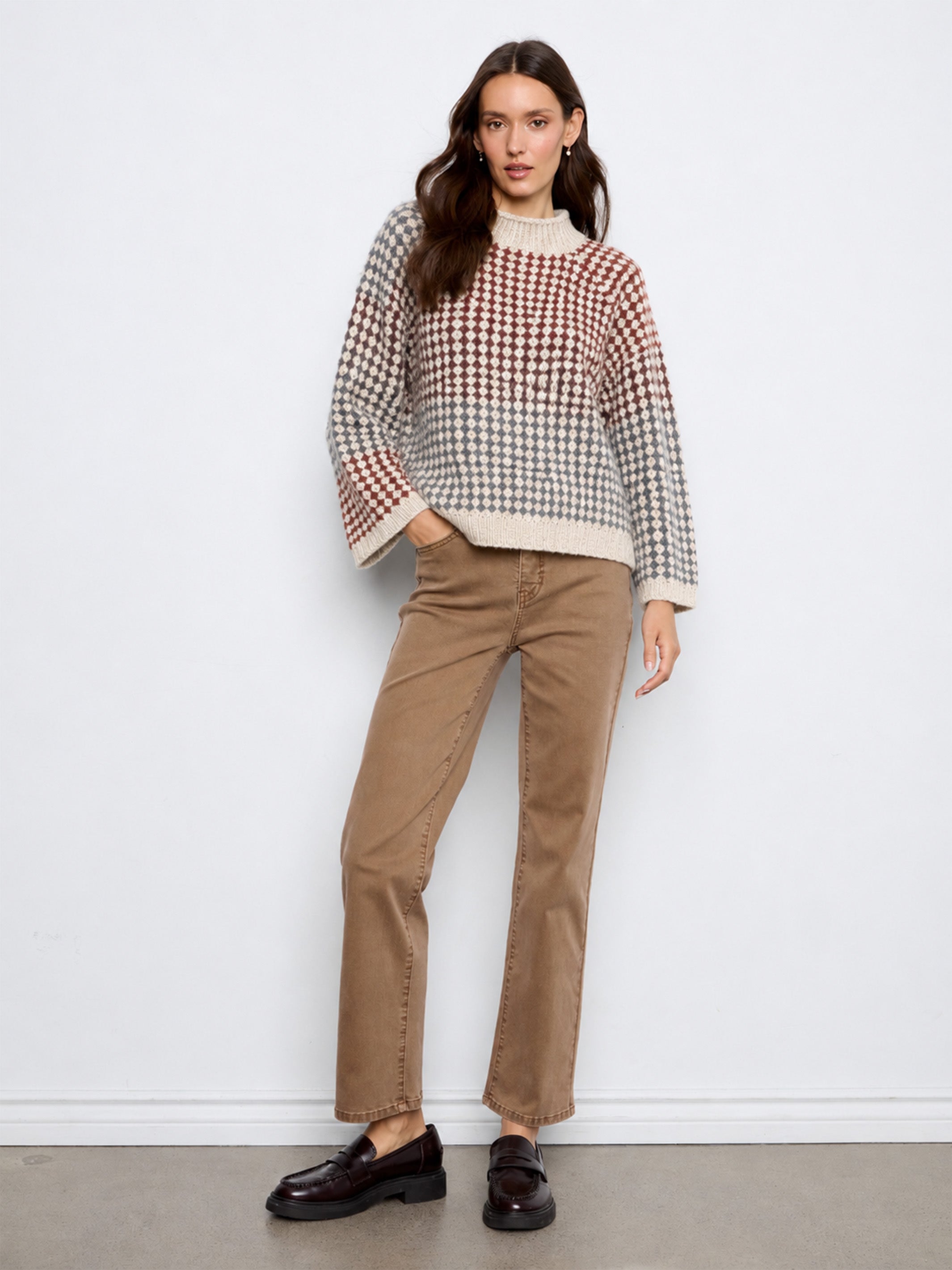 High Neck Multicolor Sweater by Charlie B
