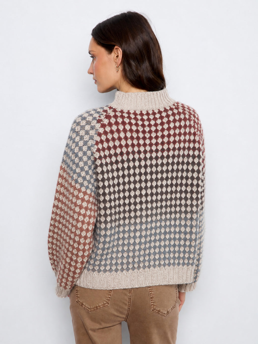High Neck Multicolor Sweater by Charlie B