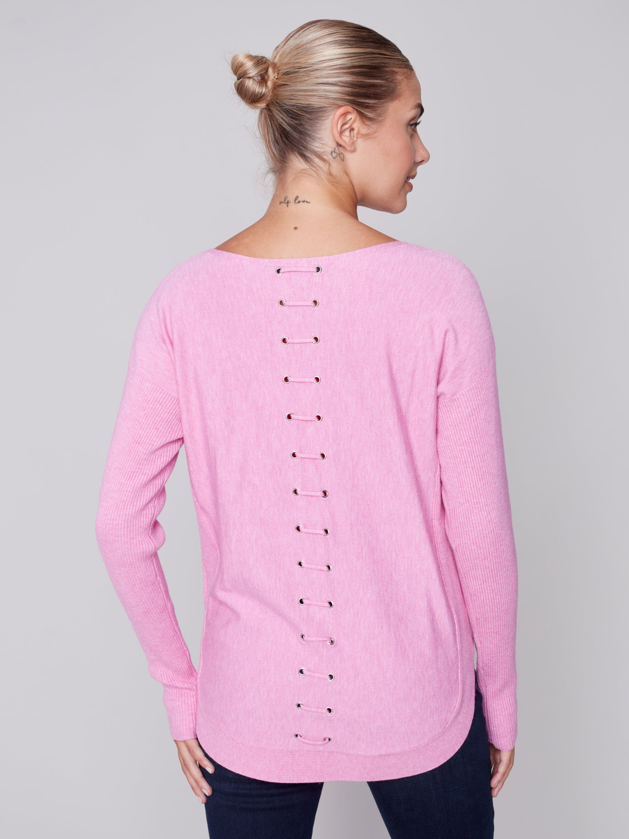 Plushy Sweater with Eyelet Details by Charlie B