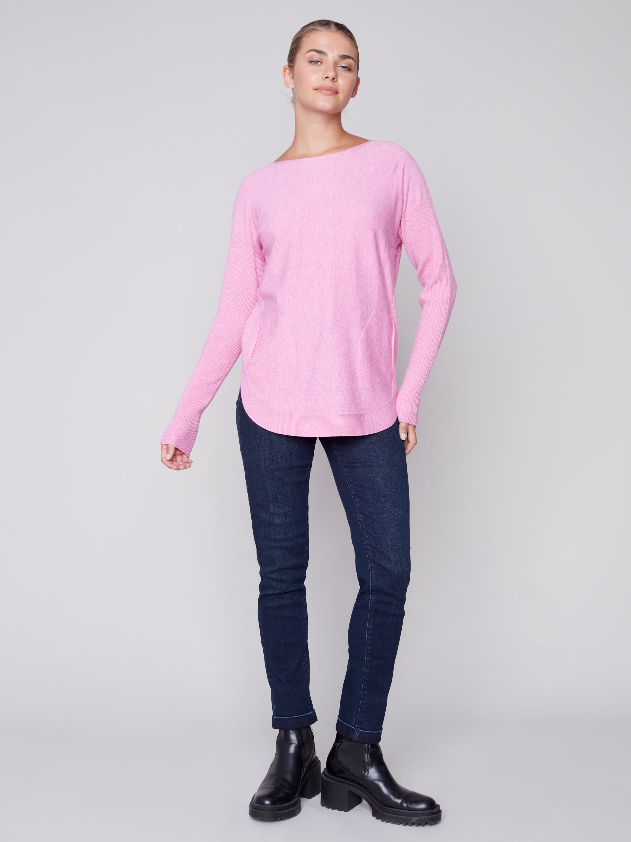 Plushy Sweater with Eyelet Details by Charlie B