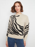 Charlie B Long Sleeve Zebra Print Sweater