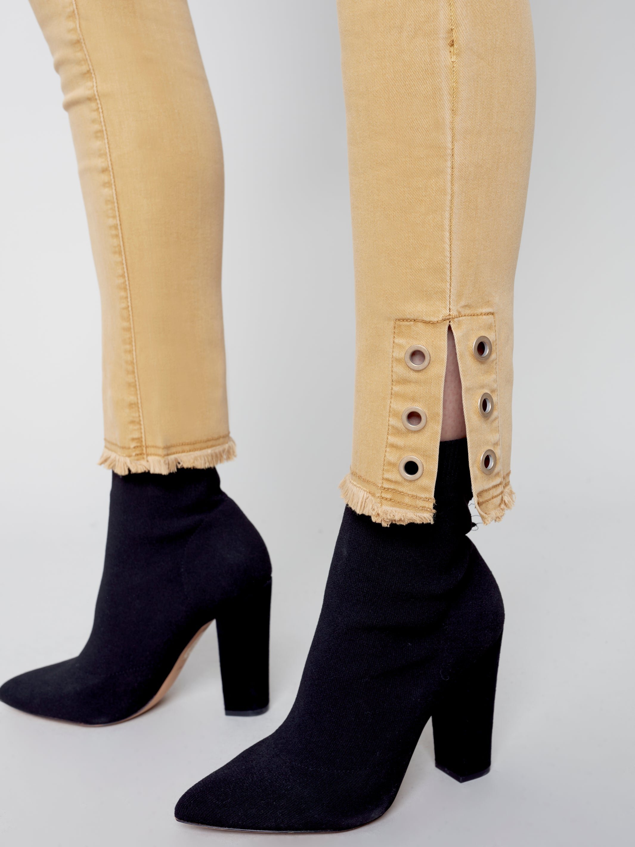 Gold Grommet Ankle Pant by Charlie B