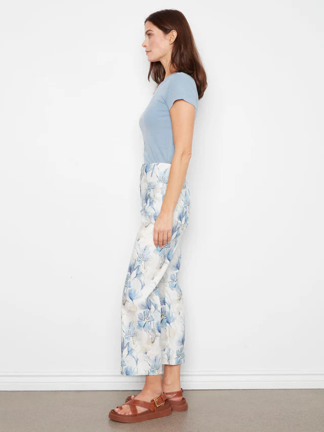Serene Printed Cropped Patch Pocket Flare Pants by Charlie B