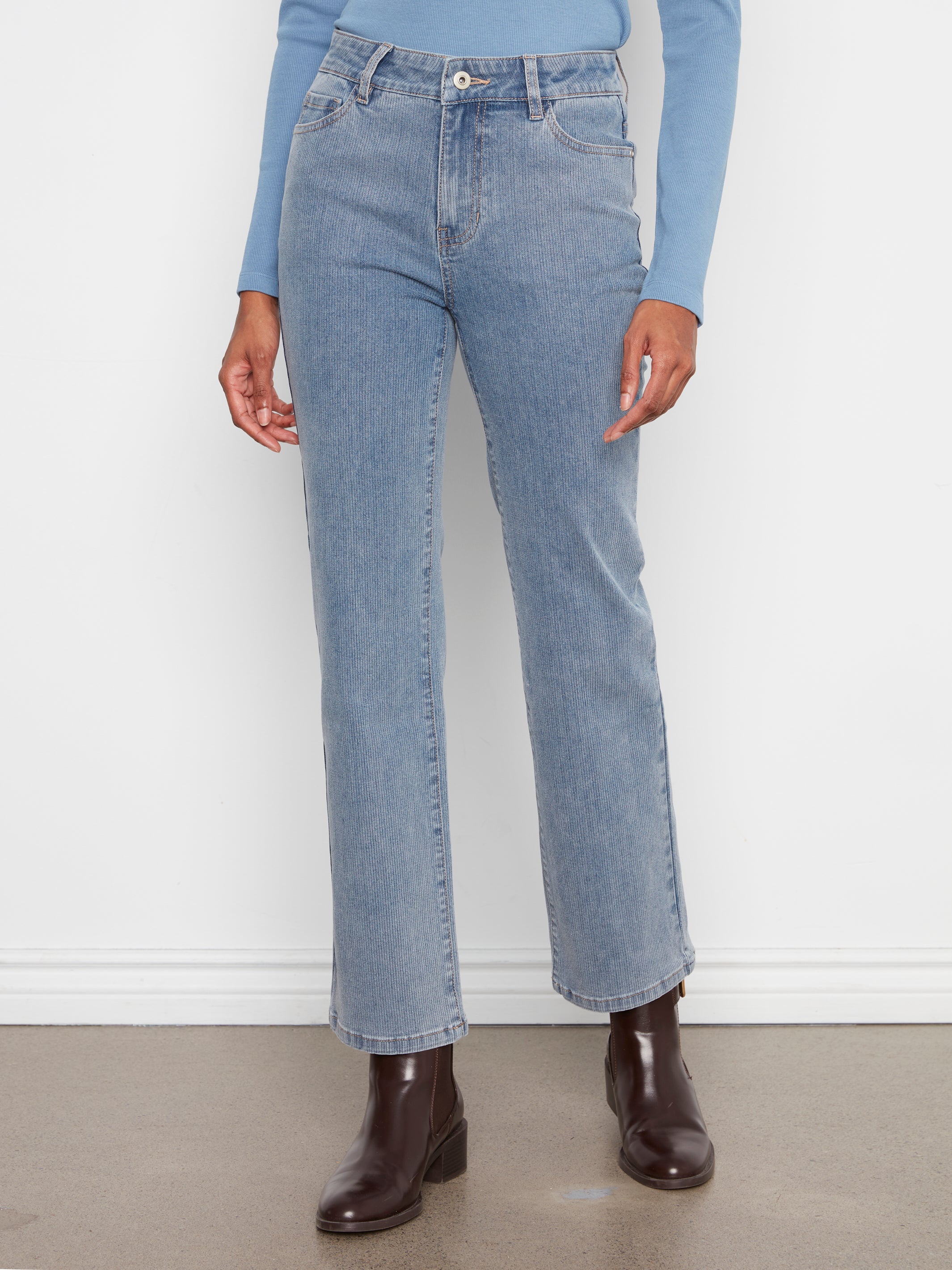 Charlie B Denim Corduroy Straight Leg Pant
