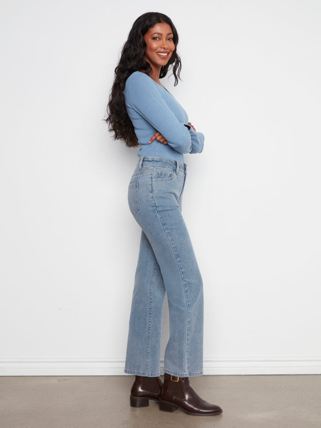 Charlie B Denim Corduroy Straight Leg Pant