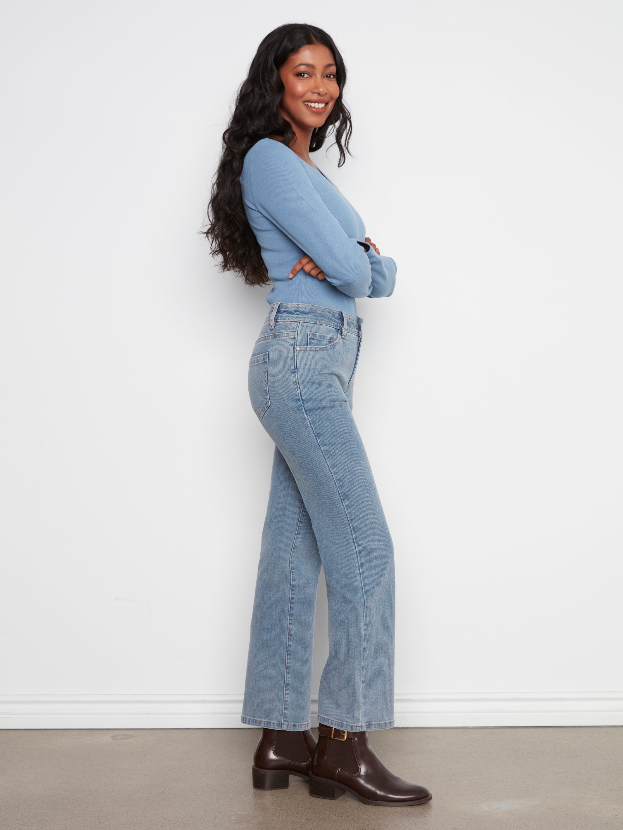 Charlie B Denim Corduroy Straight Leg Pant