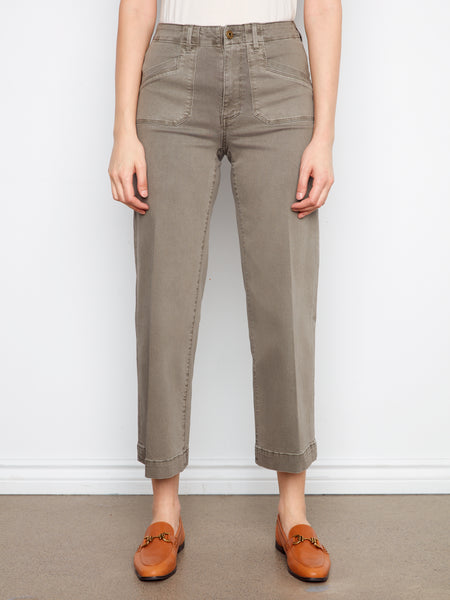 Cropped Wide Leg Stretch Twill Pants by Charlie B