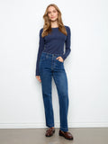 Charlie B Straight Leg Jeans with Front Panel Pockets