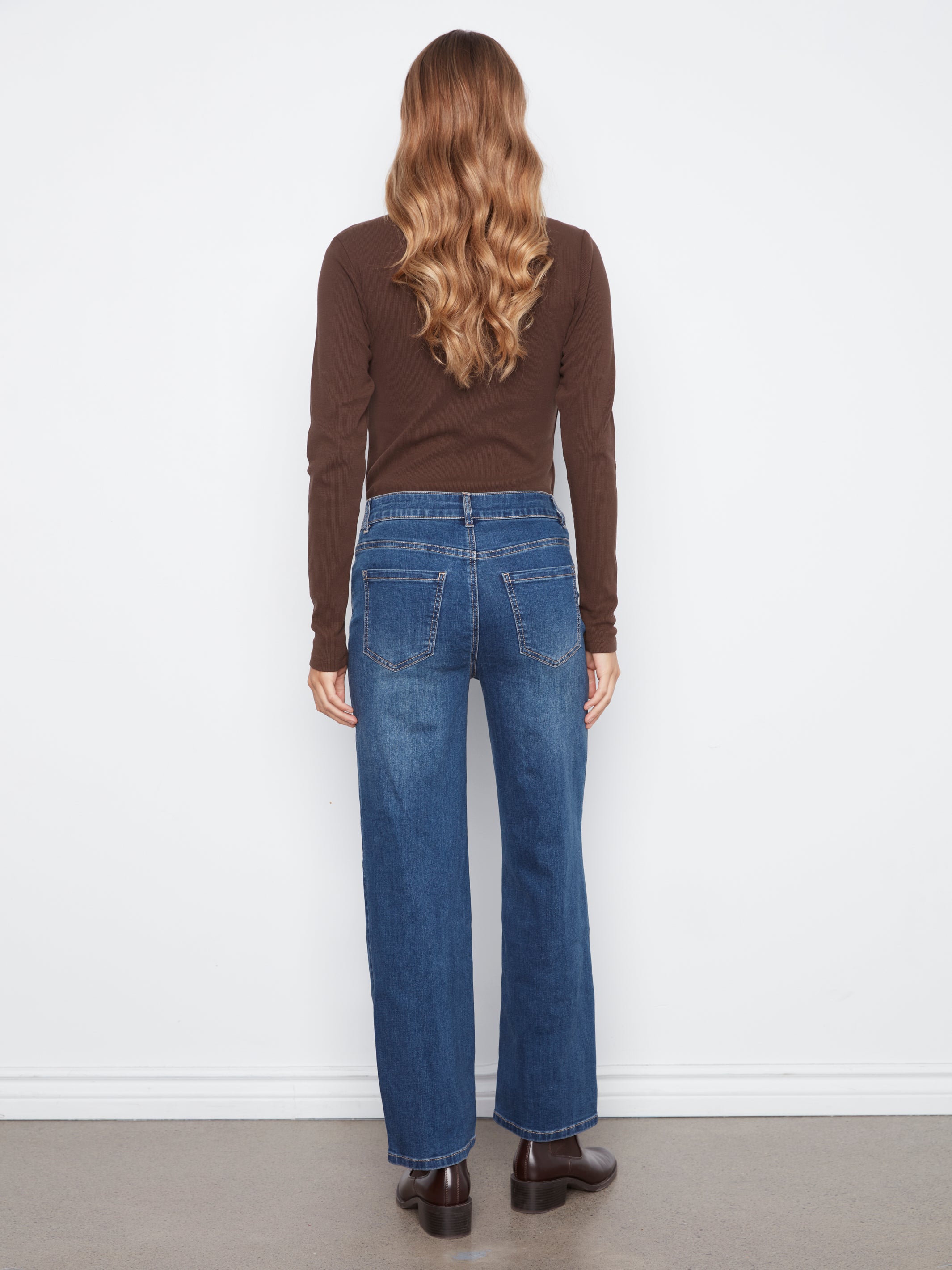Straight Leg Jeans with Heart Patches by Charlie B