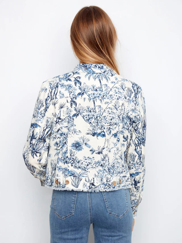 Versailles Print Linen Blend Jacket by Charlie B