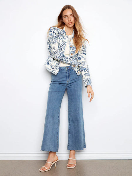 Versailles Print Linen Blend Jacket by Charlie B