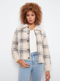 Eyelash Yarn Short Plaid Jacket by Charlie B