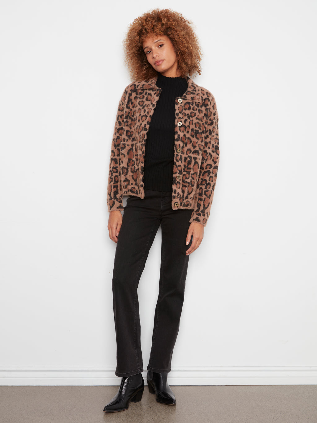 Soft Eyelash Yarn Jacquard Jacket by Charlie B