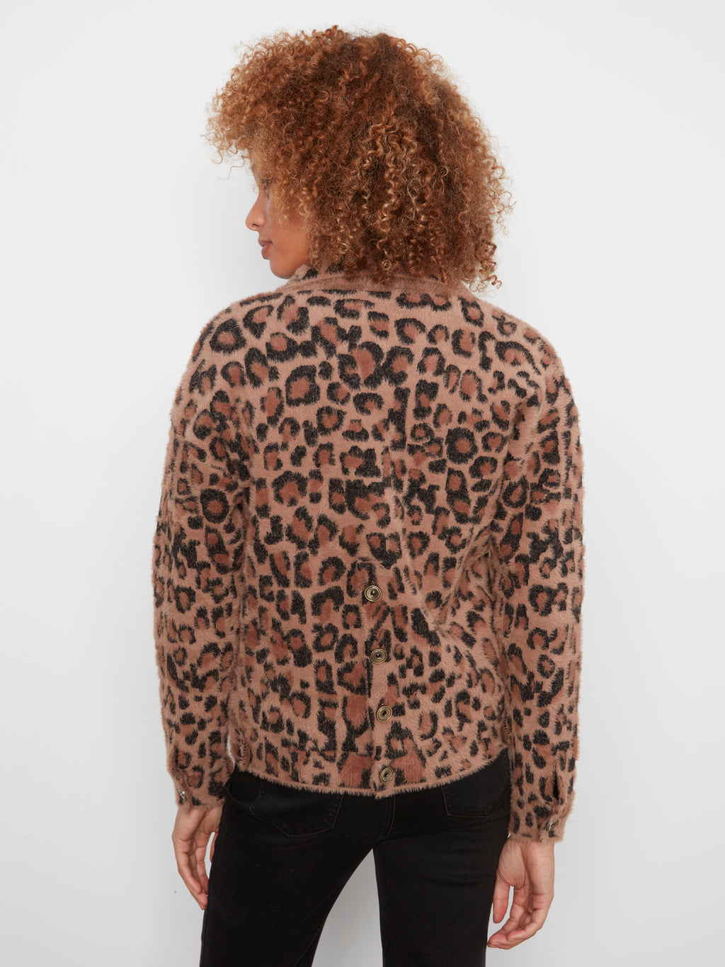 Soft Eyelash Yarn Jacquard Jacket by Charlie B