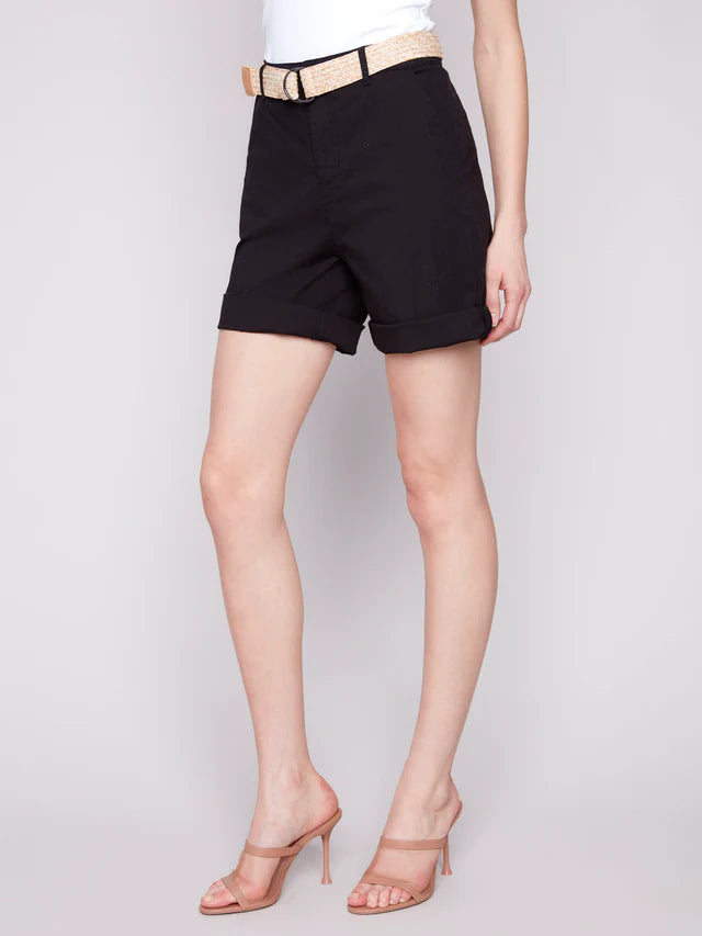 Cuffed Shorts with Belt by Charlie B
