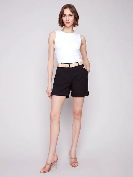 Cuffed Shorts with Belt by Charlie B