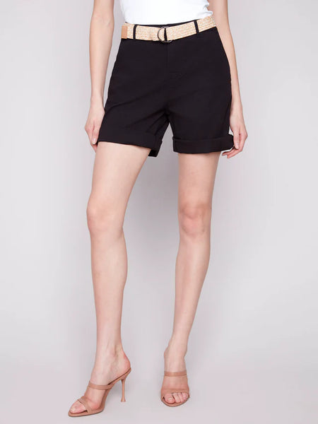Cuffed Shorts with Belt by Charlie B
