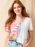 Vibrant Wearable Art T-shirt by Claire Desjardins