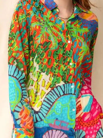 Artistic Button Front Blouse by Claire Desjardins