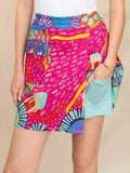 Abstract Painted Skort With Front and Hidden Pocket by Claire Desjardins