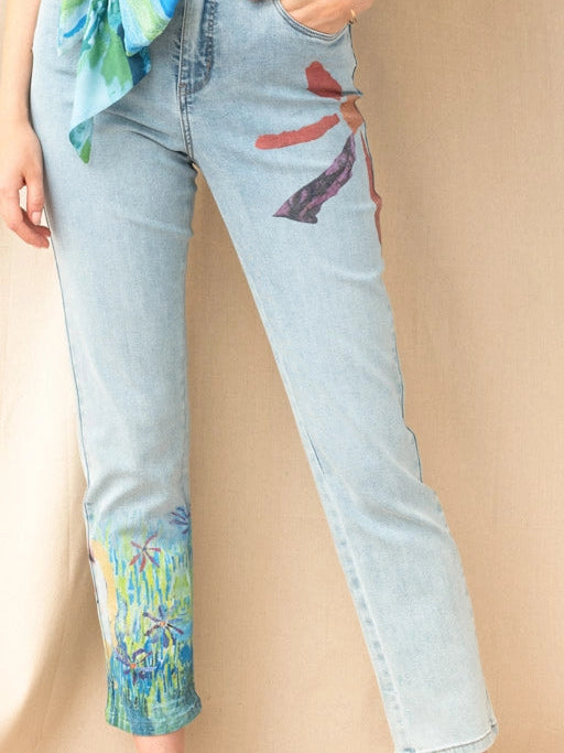 Tati Art Woven Denim Pant by Claire Desjardins