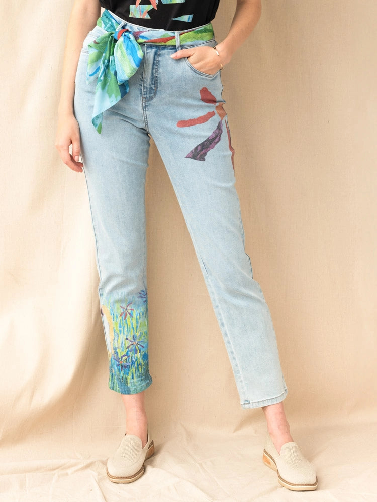 Tati Art Woven Denim Pant by Claire Desjardins
