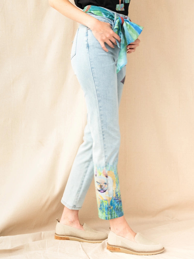 Tati Art Woven Denim Pant by Claire Desjardins