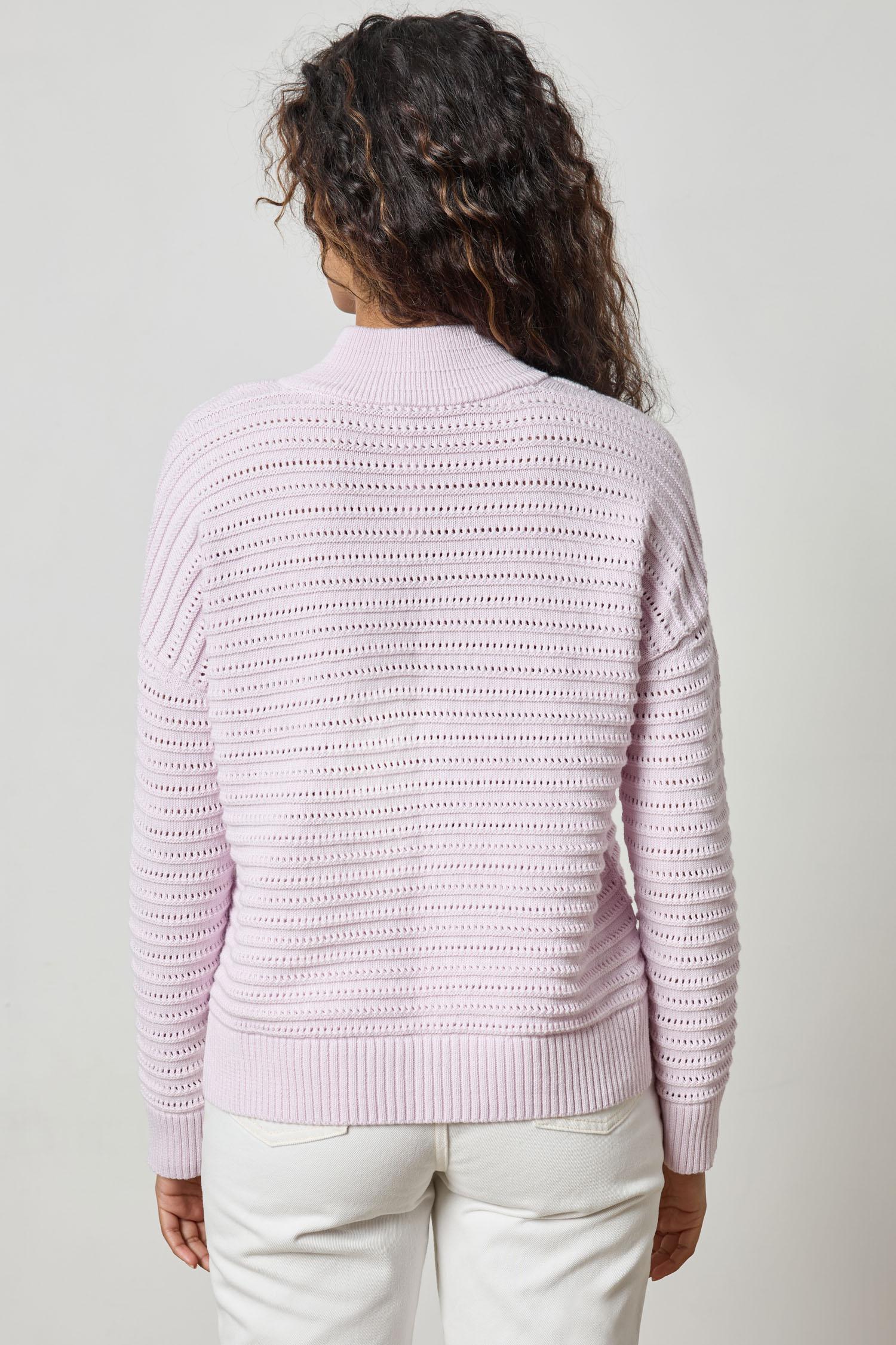 Pointelle Half-Zip Sweater by Lilla P