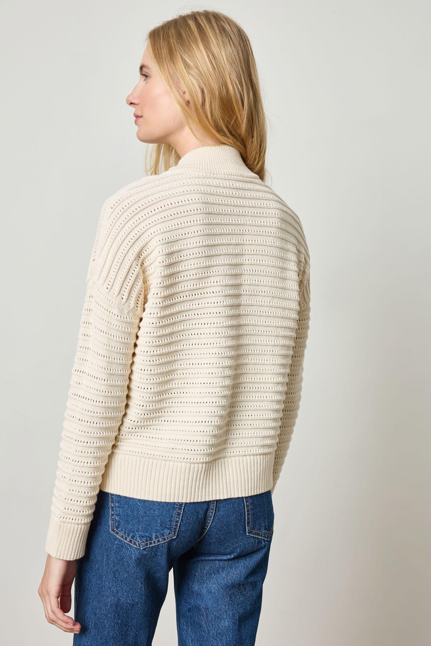 Pointelle Half-Zip Sweater by Lilla P