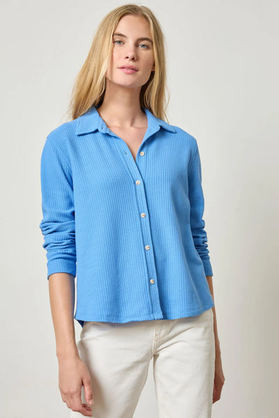 Waffle Collared Button Down by Lilla P