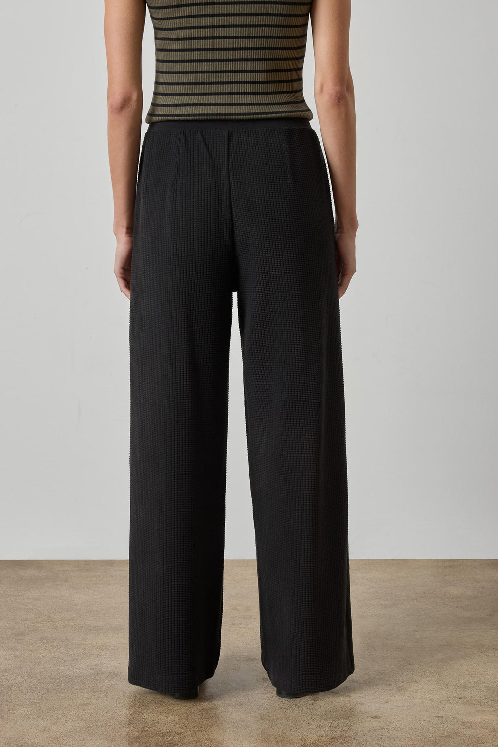 Lilla P Waffle Texture Full Length Pleated Pant